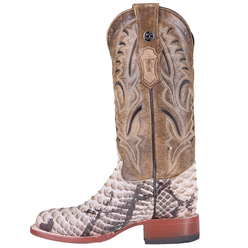 Tanner Mark Boots Women's Natural Python Print 13in Natural Top Boot