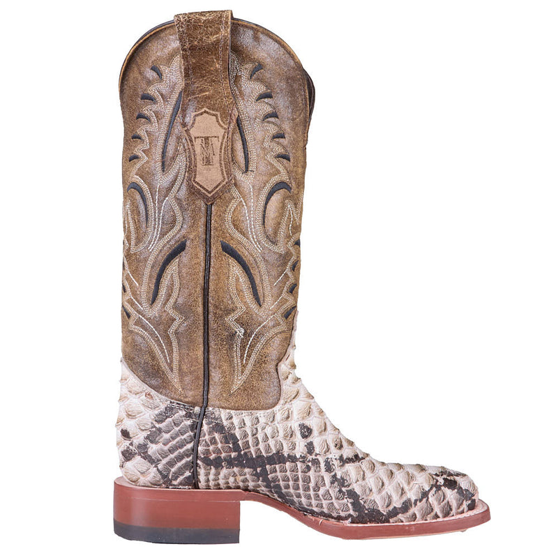 Tanner Mark Boots Women's Natural Python Print 13in Natural Top Boot