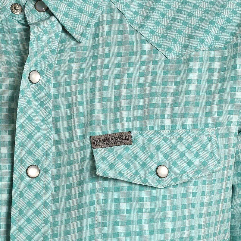 Panhandle Mens Turquoise Check Shirt