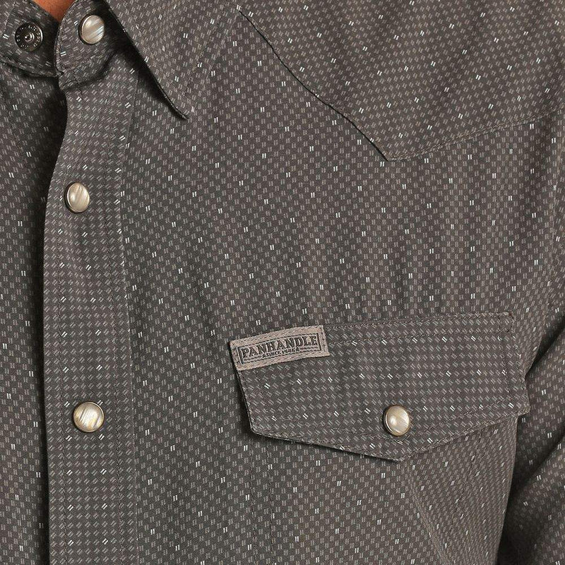 Panhandle Mens Charcoal Geo Print Shirt