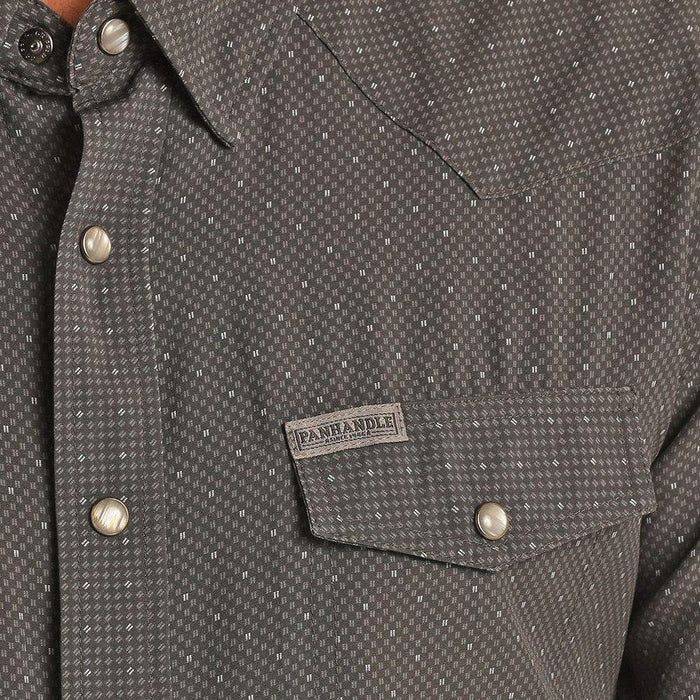 Panhandle Mens Charcoal Geo Print Shirt