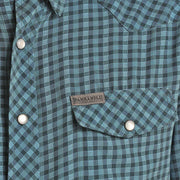 Panhandle Mens Blue Check Snap Shirt