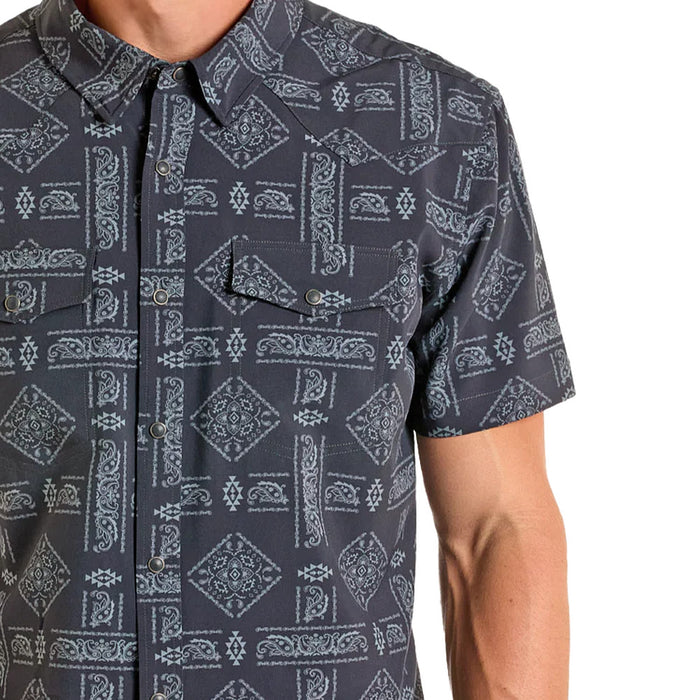 Panhandle Men's Black Bandana Performance Snap Shirt