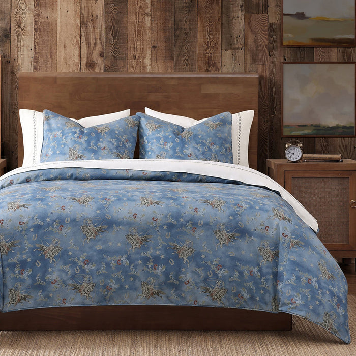 Hiend Accents Lee Western Washed Denim Bedding Set