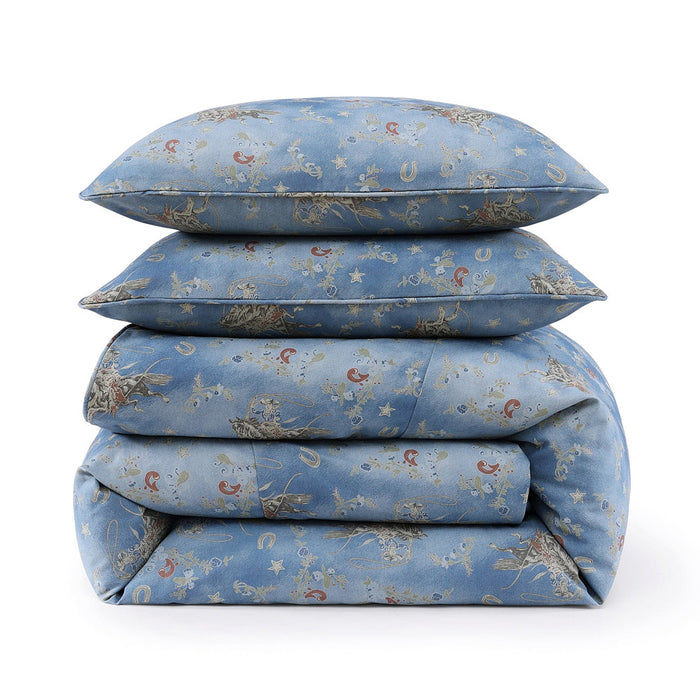 Hiend Accents Lee Western Washed Denim Bedding Set