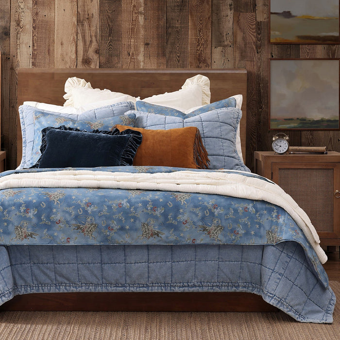 Hiend Accents Lee Western Washed Denim Bedding Set