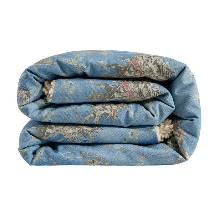 Paseo Road Lee Western Washed Denim Teddy Backed Throw