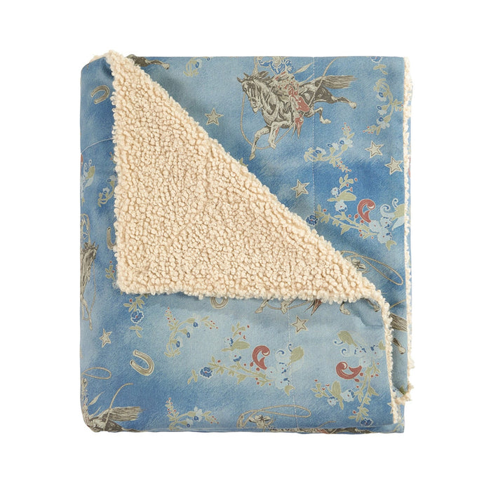 Paseo Road Lee Western Washed Denim Teddy Backed Throw