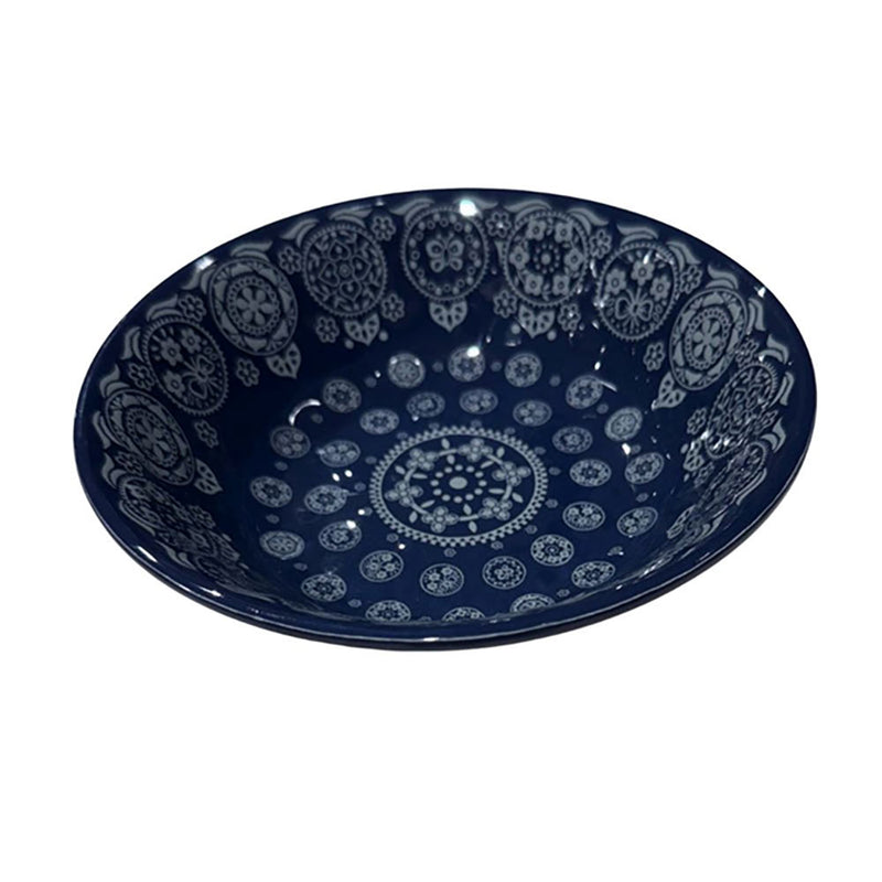 Hiend Accents Patchwork Bandana Melamine Bowl Indigo Medallion Bowl 4pc