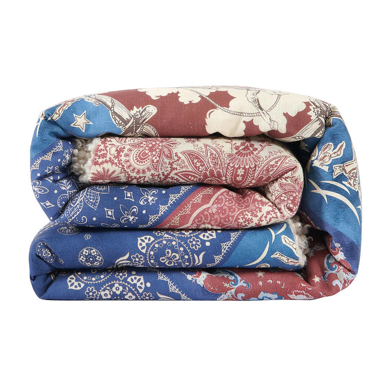 Hiend Accents Patchwork Bandana Teddy Backed Throw