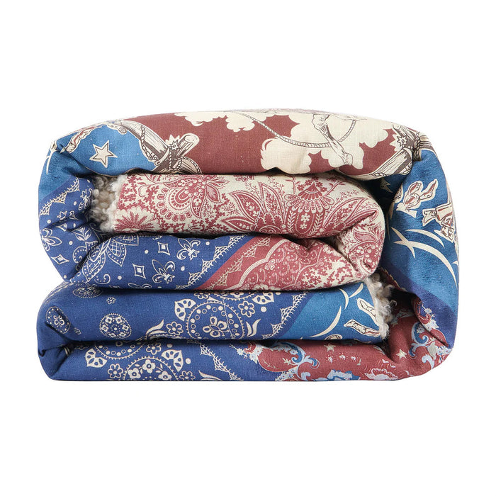 Hiend Accents Patchwork Bandana Teddy Backed Throw