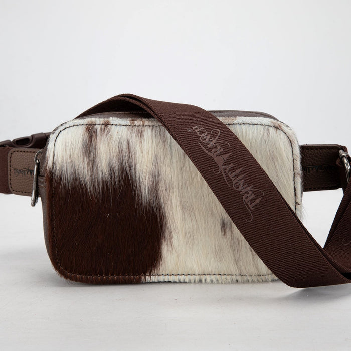 Montana West Trinity Ranch Hair On Hide Coffee Belt Bag