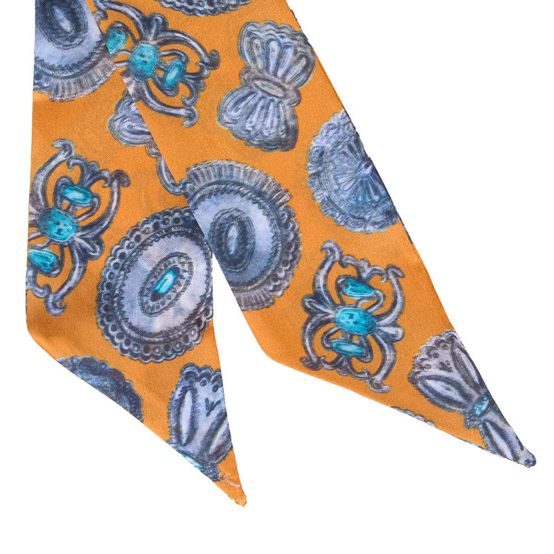 Fringe Scarves Turquoise Conchos Orange Twilly