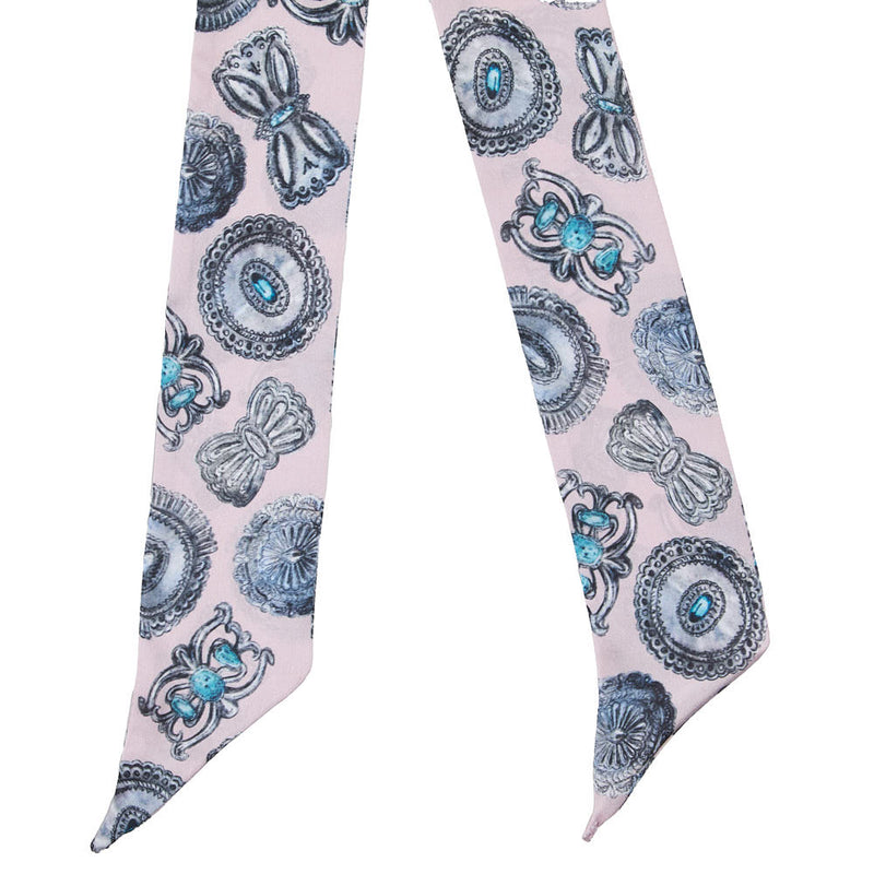 Fringe Scarves Turqs Conchos Pink Twilly
