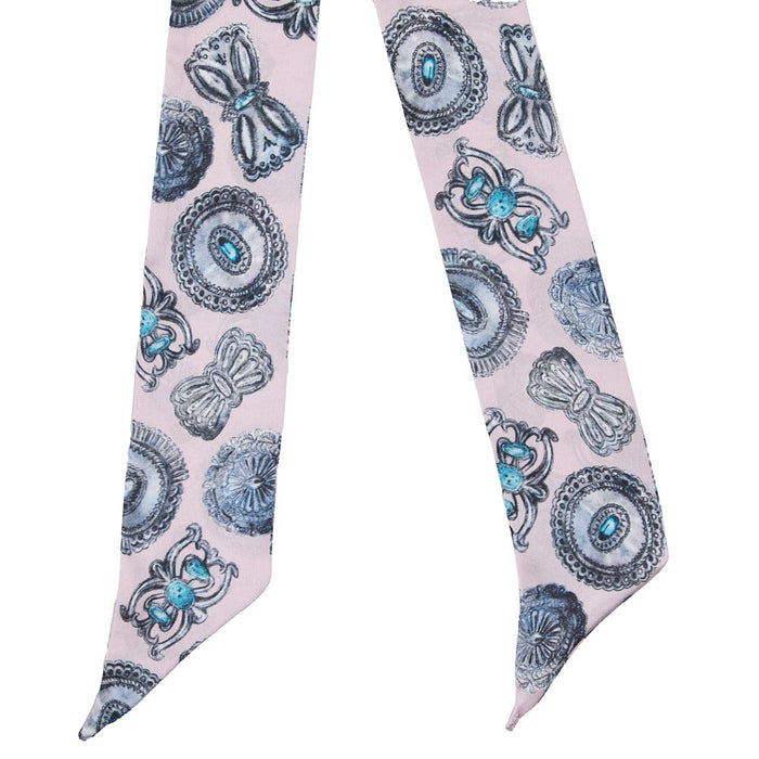 Fringe Scarves Turqs Conchos Pink Twilly