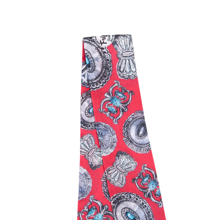 Fringe Scarves Turqs Concho Red Twilly