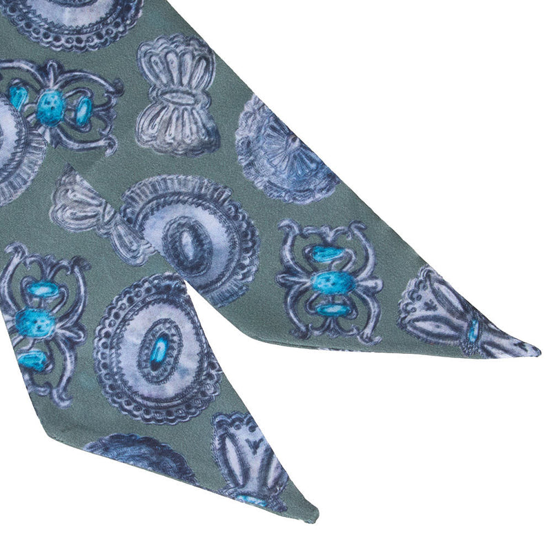 Fringe Scarves Turqs & Conchos Sage Twilly