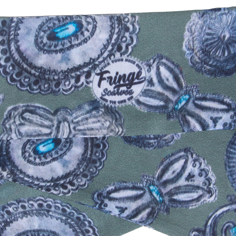 Fringe Scarves Turqs & Conchos Sage Twilly