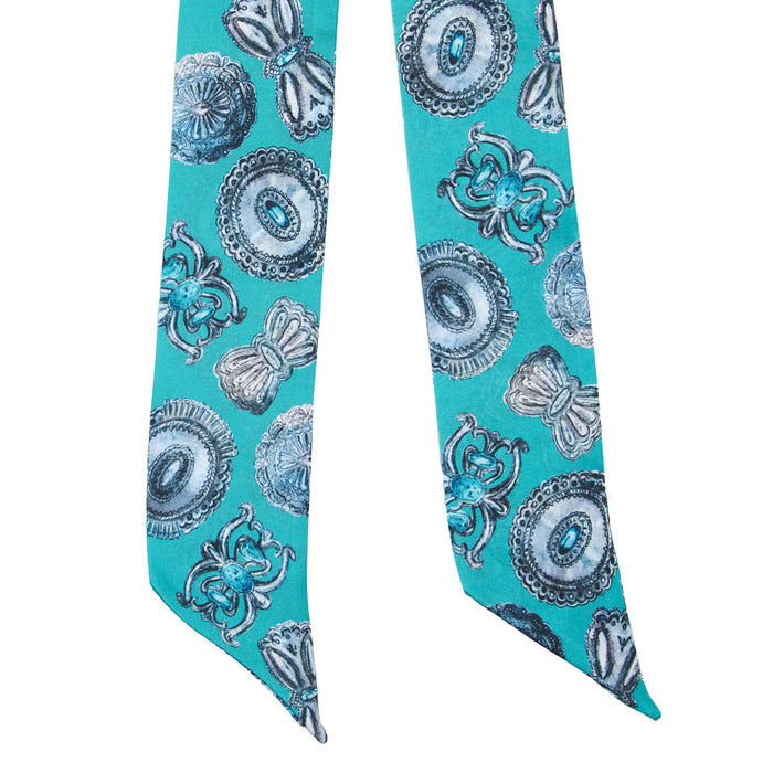 Fringe Scarves Turqs Concho Turquoise Twilly