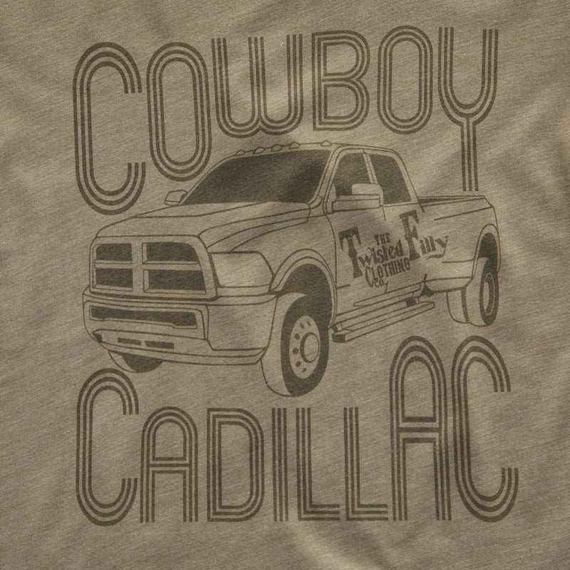 Twisted Filly Boys Cowboy Cadillac Olive Tee