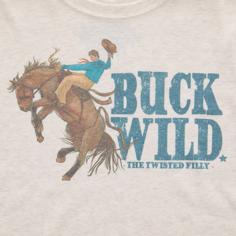 Twisted Filly Boys Buck Wild Oatmeal Short Sleeve Tee