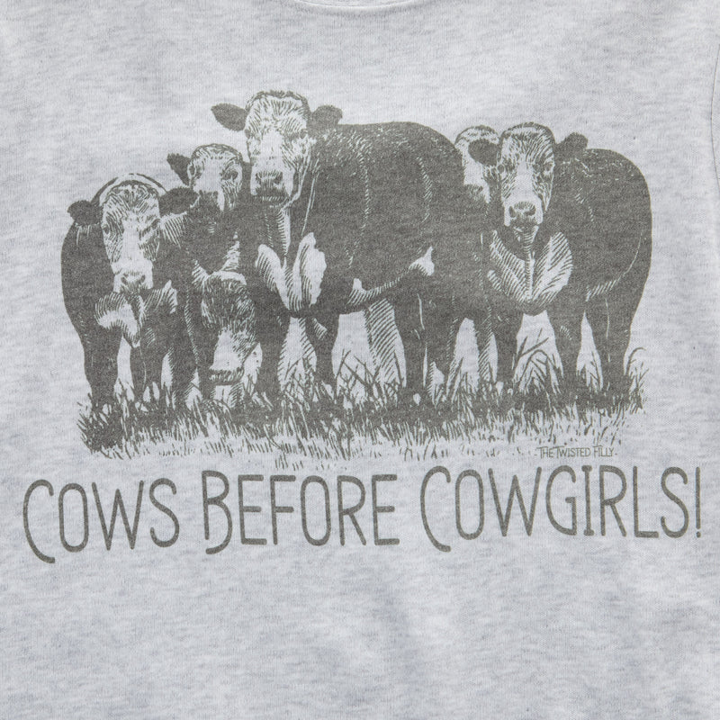 Twisted Filly Boys Grey Cows Before Cowgirls Tee