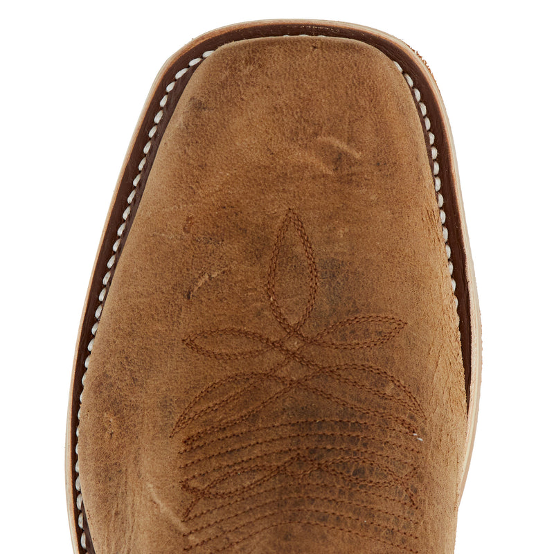 Olathe Boot Company Men`s Sand Angry Elk 16in Indigo Navajo Bison Top Cutter Toe Boot