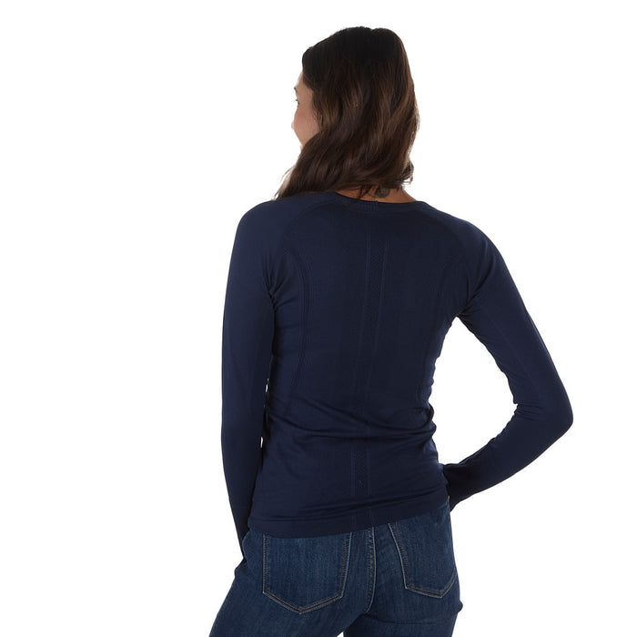 The Tackhack Women's Navy Equestrian Long Sleeve Tech Tee Shirt