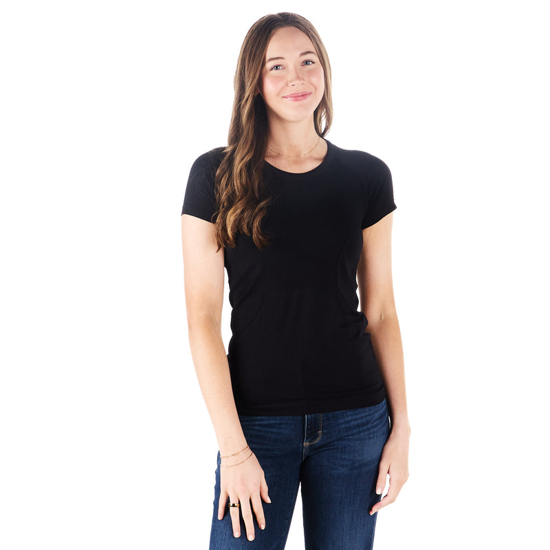 The Tackhack Womens Tack Hack Black Equitation Short Sleeve Tech Tee
