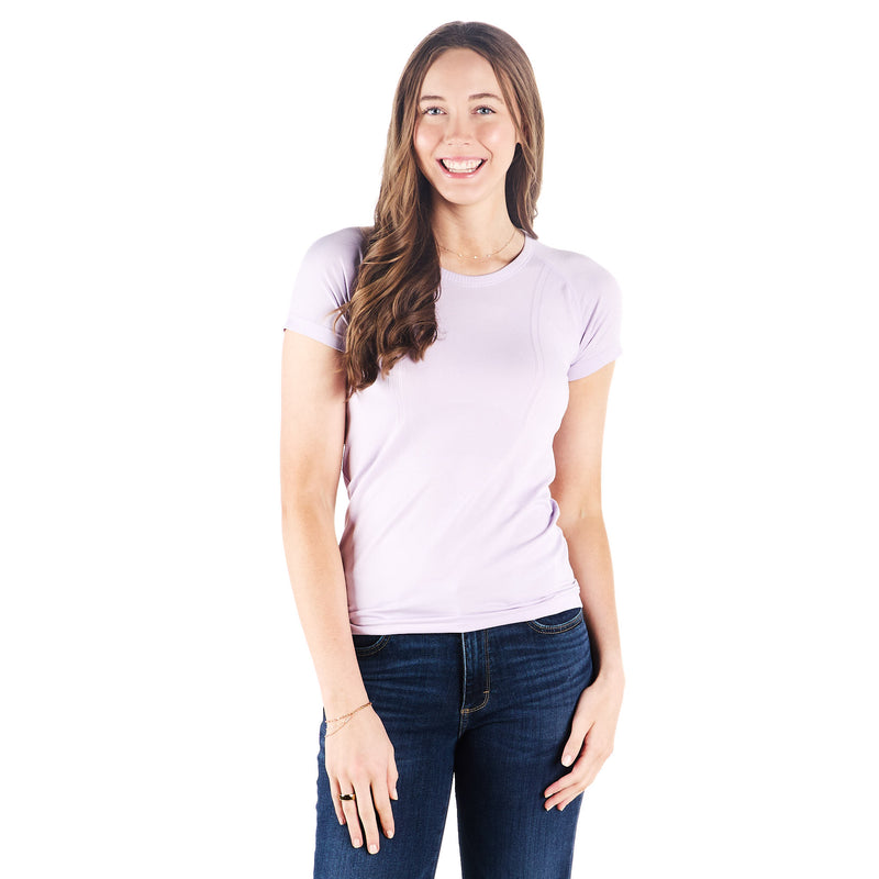 The Tackhack Womens Tack Hack Lilac Equitation Short Sleeve Tech Tee