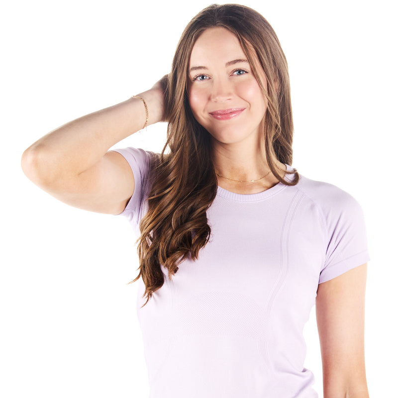 The Tackhack Womens Tack Hack Lilac Equitation Short Sleeve Tech Tee