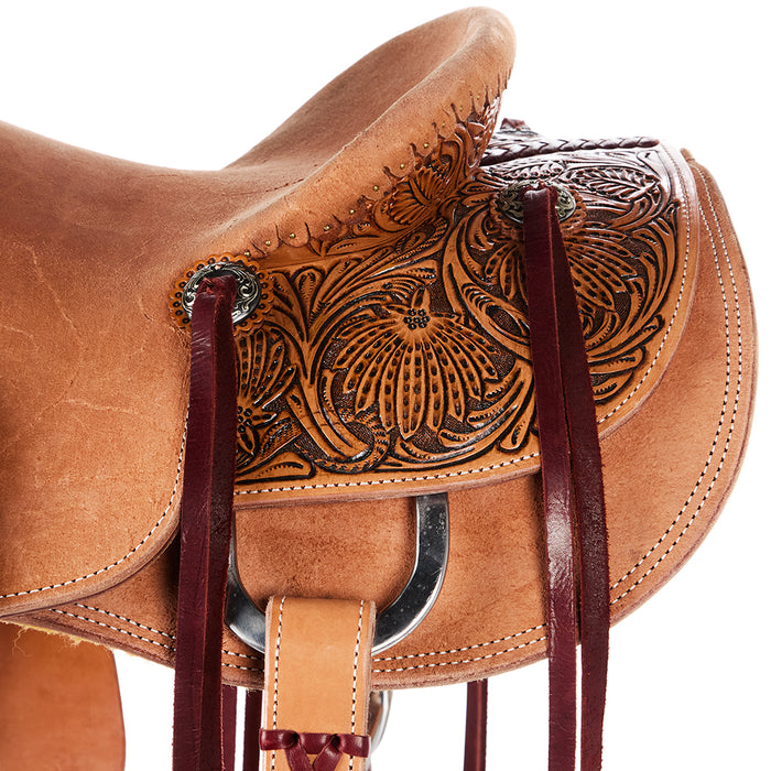 Trent Ward 1/2 Breed Antique Poinsettia Seat Rig Tucson Ranch Roper