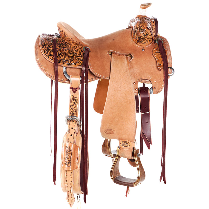 Trent Ward 1/2 Breed Antique Poinsettia Seat Rig Tucson Ranch Roper