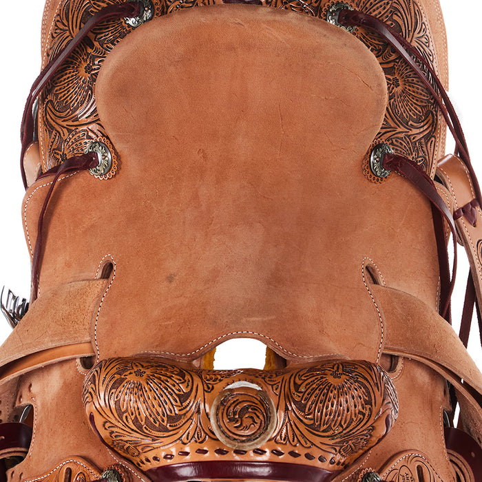 Trent Ward 1/2 Breed Antique Poinsettia Seat Rig Tucson Ranch Roper