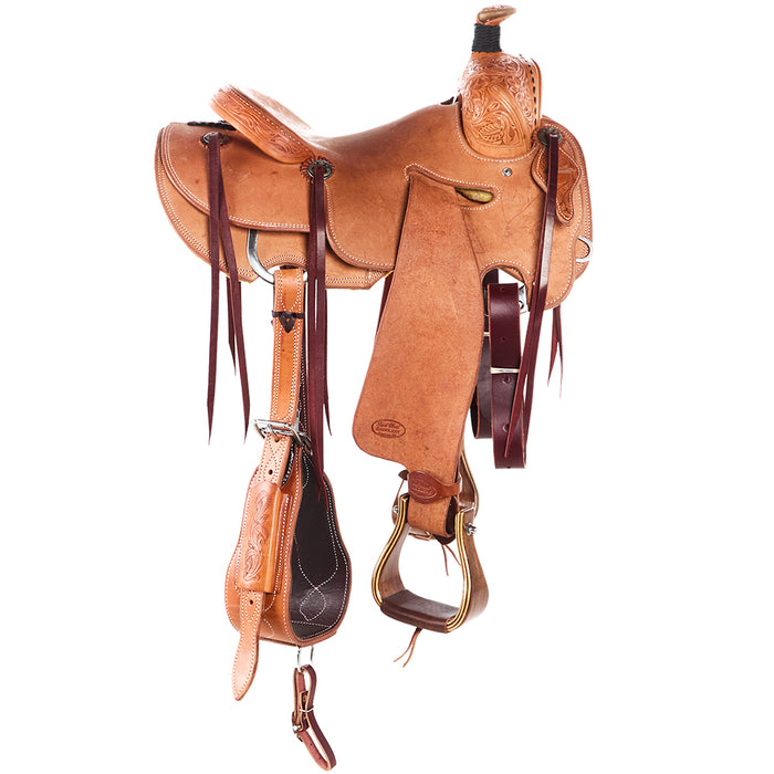 Trent Ward 1/4 Breed Floral Seat Rig Will James Ranch Roper