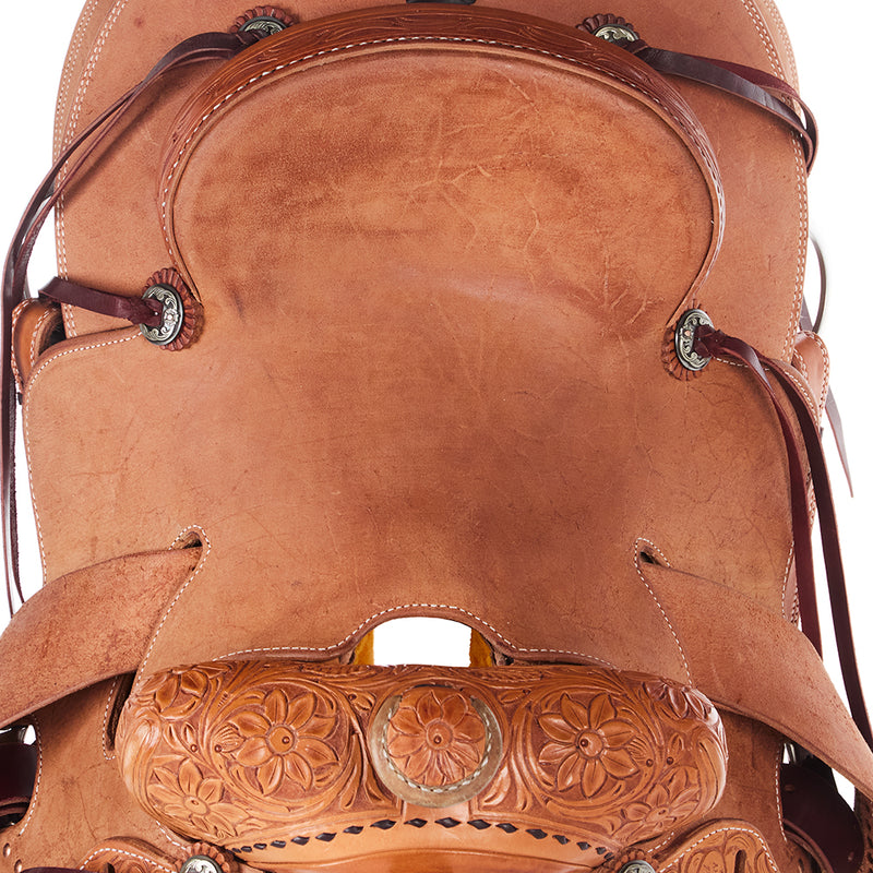 Trent Ward 1/4 Breed Floral Seat Rig Will James Ranch Roper