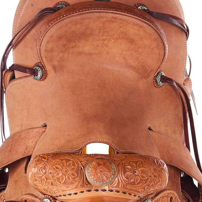 Trent Ward 1/4 Breed Floral Seat Rig Will James Ranch Roper