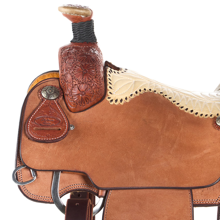 Trent Ward 15in 1/2 Breed Floral Heavy Oil Platinum Team Roper