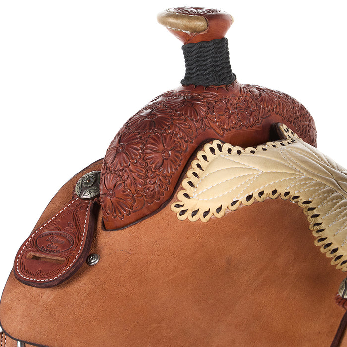 Trent Ward 15in 1/2 Breed Floral Heavy Oil Platinum Team Roper