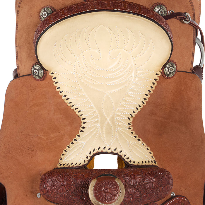 Trent Ward 15in 1/2 Breed Floral Heavy Oil Platinum Team Roper