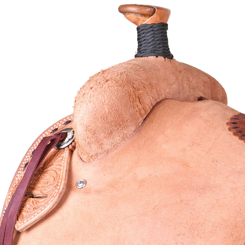 Trent Ward 14.5in Natural Buckstitch Border Pencil Roll Team Roping Saddle