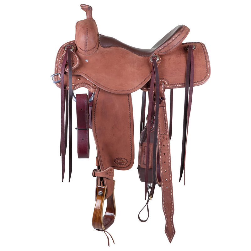 Trent Ward 15in Brown Roughout Cowhorse Saddle
