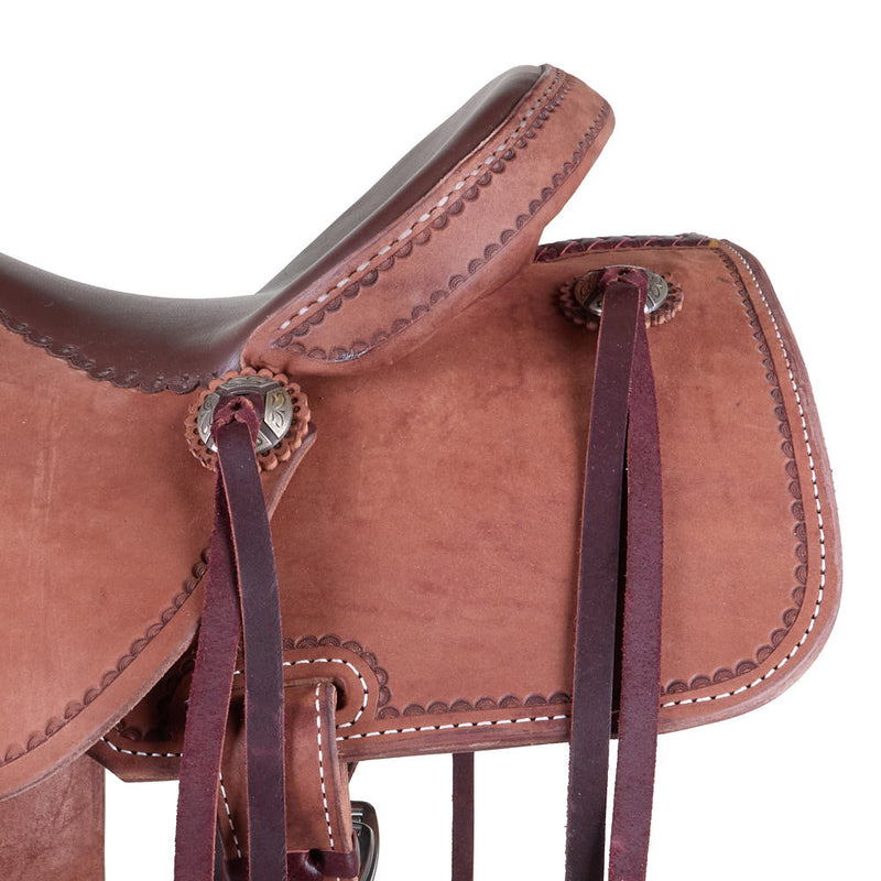 Trent Ward 15in Brown Roughout Cowhorse Saddle