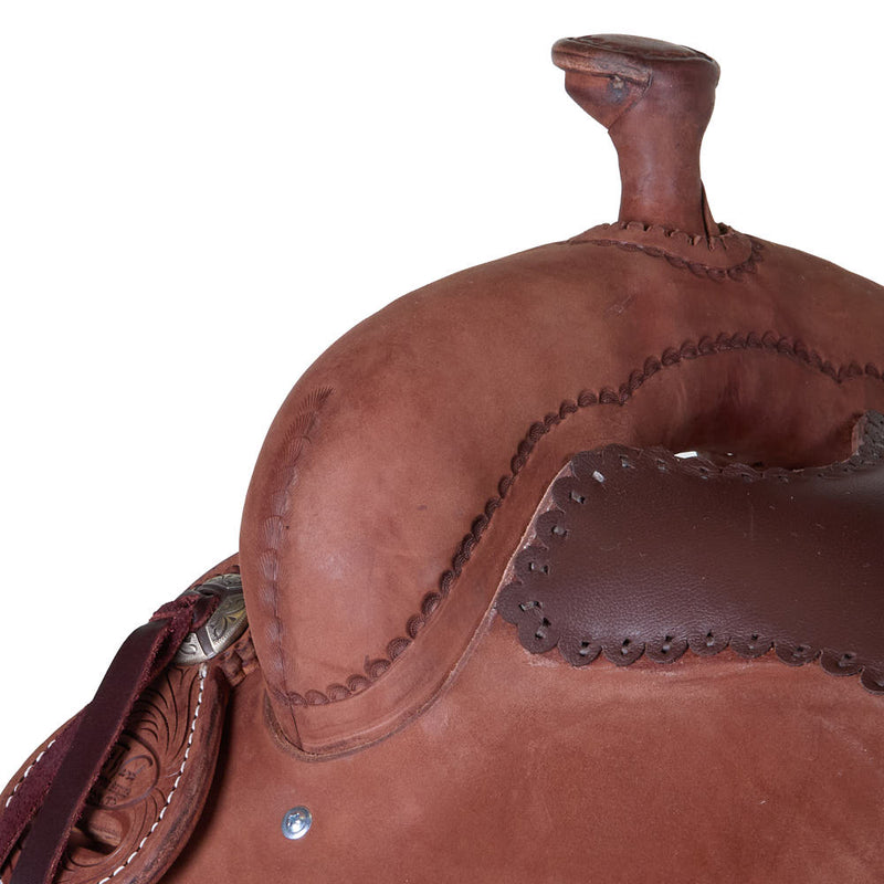 Trent Ward 15in Brown Roughout Cowhorse Saddle