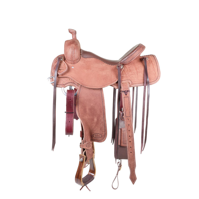 Trent Ward 15.5in Brown Roughout Cowhorse Saddle