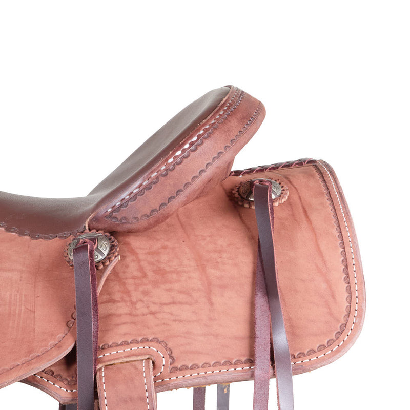 Trent Ward 15.5in Brown Roughout Cowhorse Saddle