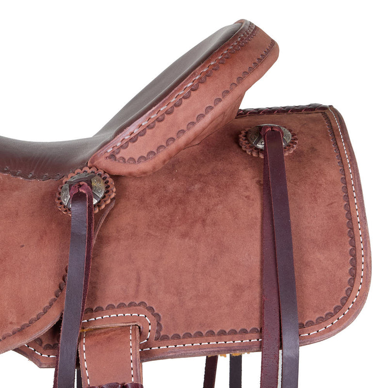 Trent Ward 16in Brown Roughout Cowhorse Saddle