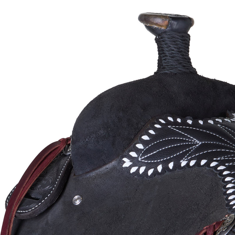 Trent Ward 14in Black Roughout with Rawhide Cantle Team Roper