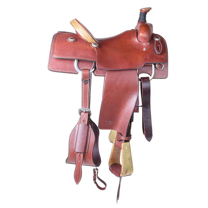 Trent Ward 14.5in Mahogany Slick out with Rawhide Cantle Team Roper