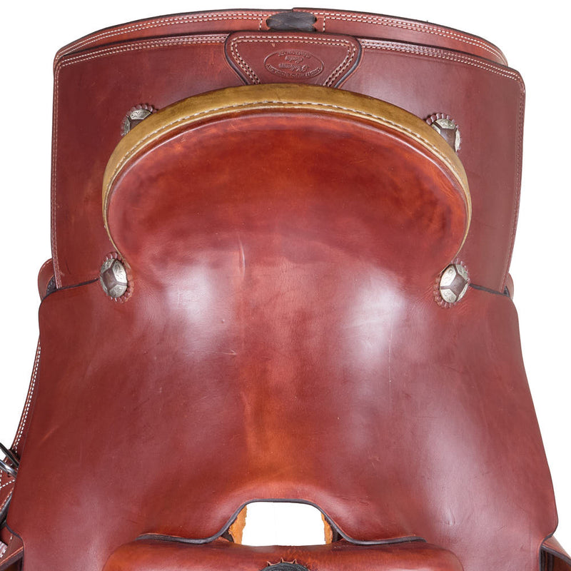 Trent Ward 15in Mahogany Slick out with Rawhide Cantle Team Roper